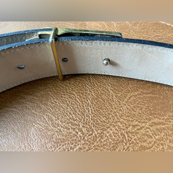 Vintage Pierre Cardin Leather Black Silver Gold Logo Belt - Picture 9 of 15